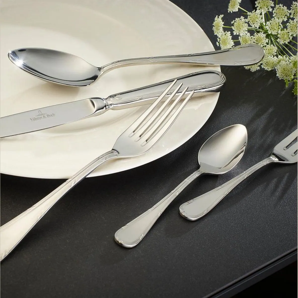 Villeroy & Boch Kreuzband Septfontaines Besteck-Set, 70-teilig, für 12 Personen 2