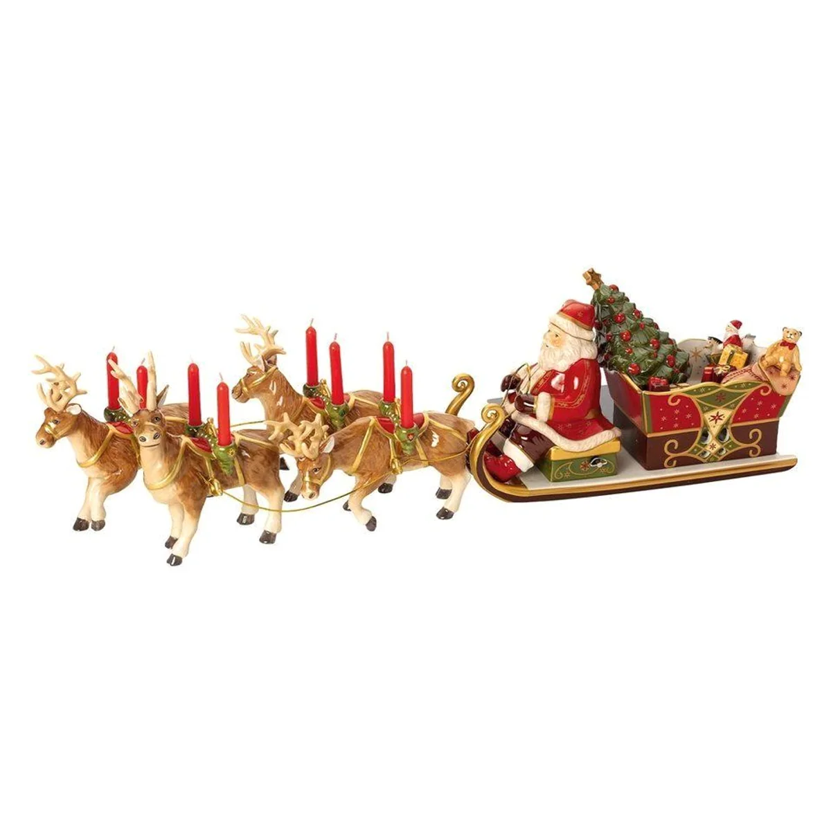 Villeroy & Boch Dekofigur Santa's Schlitten, nostalgisches Design, Spieluhr integriert — 22x70x16cm