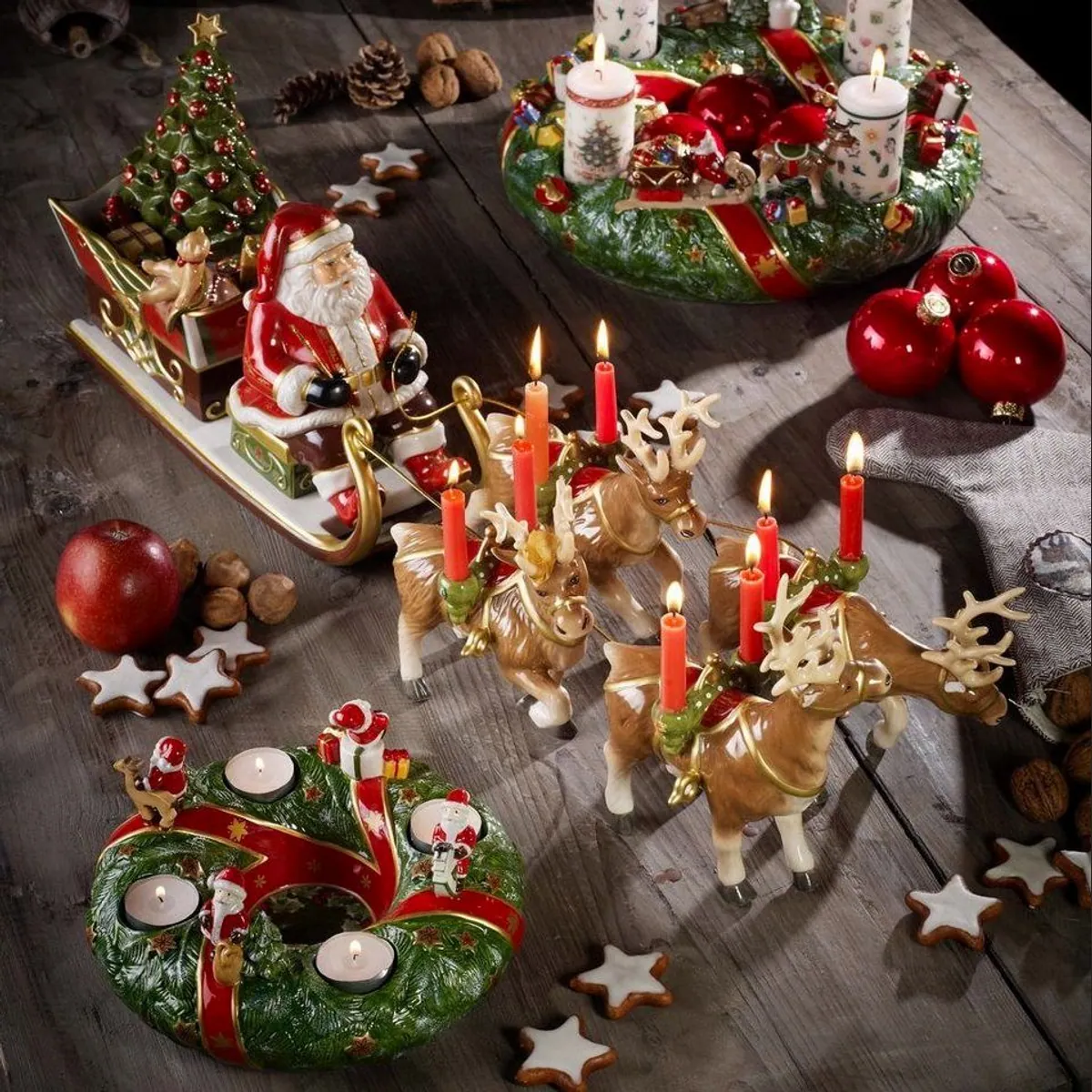 Villeroy & Boch Dekofigur Santa's Schlitten, nostalgisches Design, Spieluhr integriert — 22x70x16cm 4