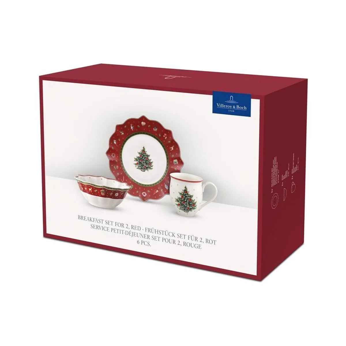 Villeroy & Boch Toy's Delight Frühstücksset, 6-teilig für 2 Personen — nostalgisches Design, mikrowellensicher, hochwertiges Porzellan 3