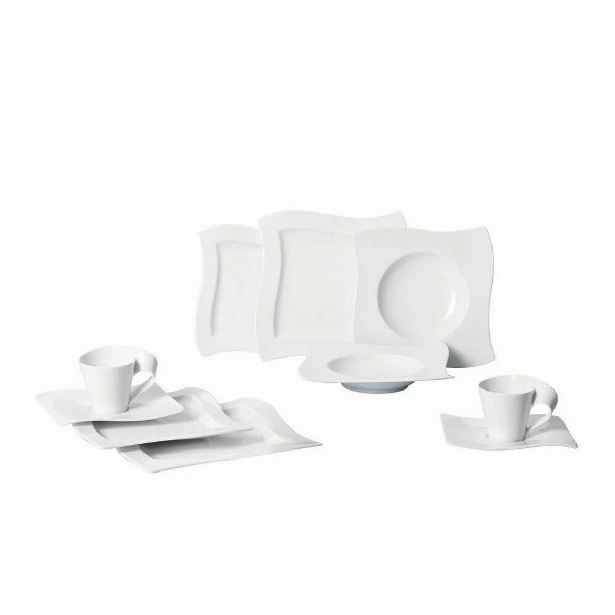 Villeroy & Boch NewWave Geschirr-Set 30-tlg., für 6 Personen, hochwertiges Porzellan