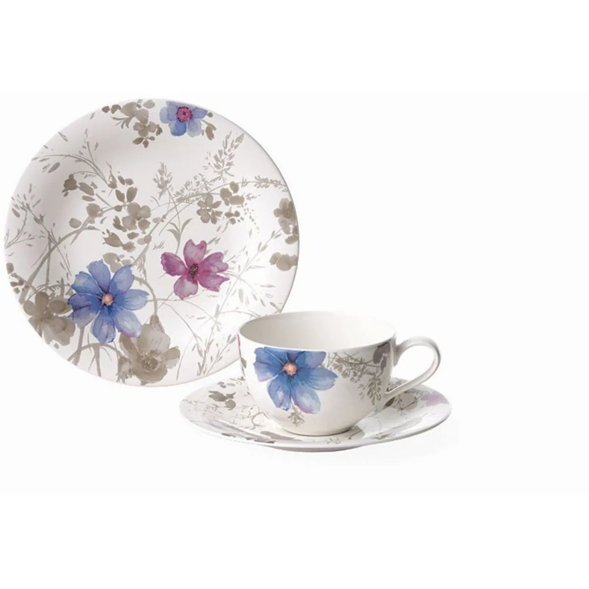 Villeroy & Boch Mariefleur Gris Basic Kaffeeservice, 18-teilig, für 6 Personen