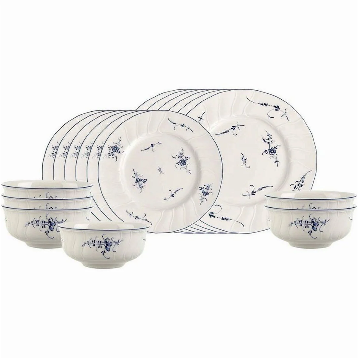 Villeroy & Boch Vieux Luxembourg Geschirr-Set, 18-tlg. für 6 Personen, Porzellan