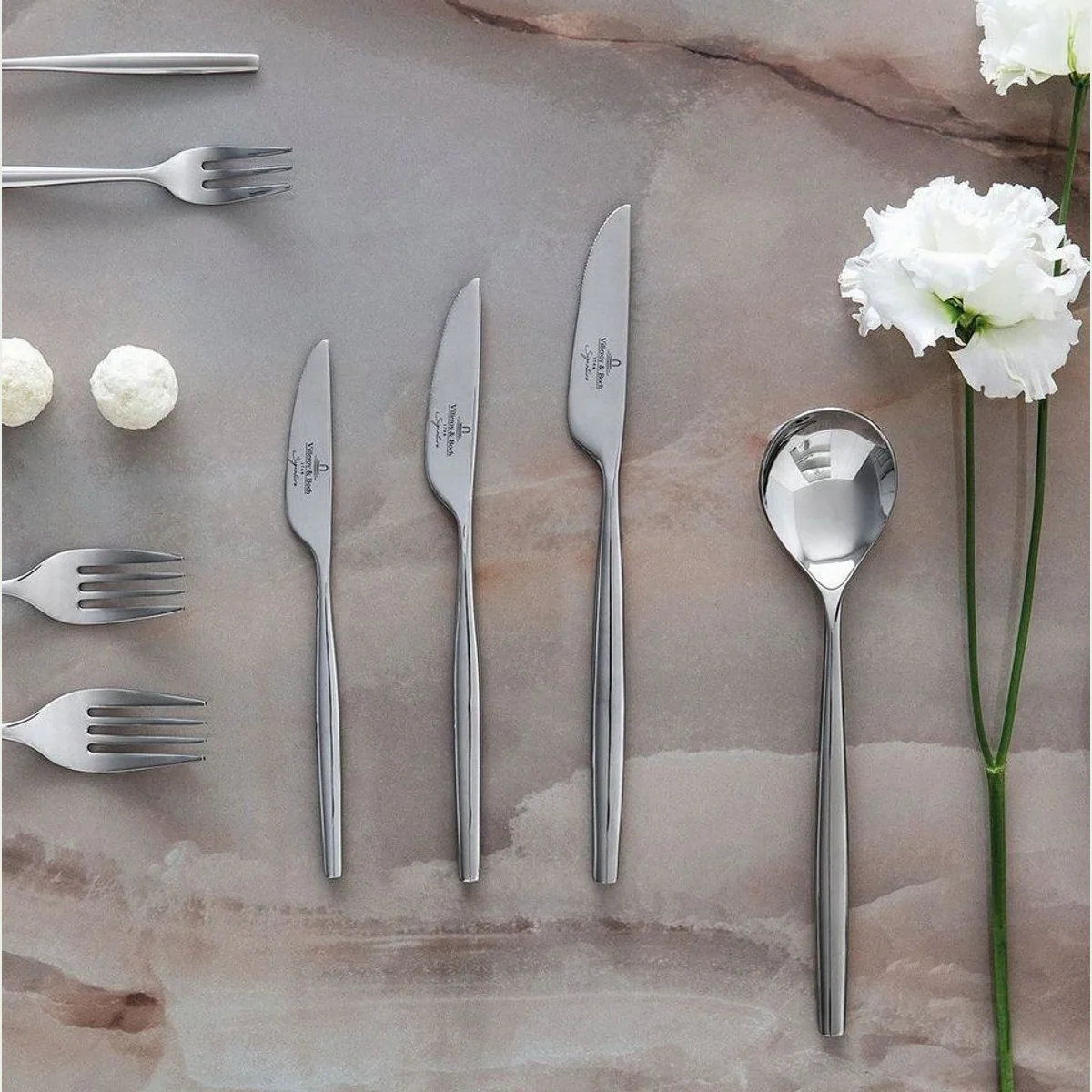 Villeroy & Boch MetroChic Besteck-Set, 70-teilig, für 12 Personen, spülmaschinenfest 2