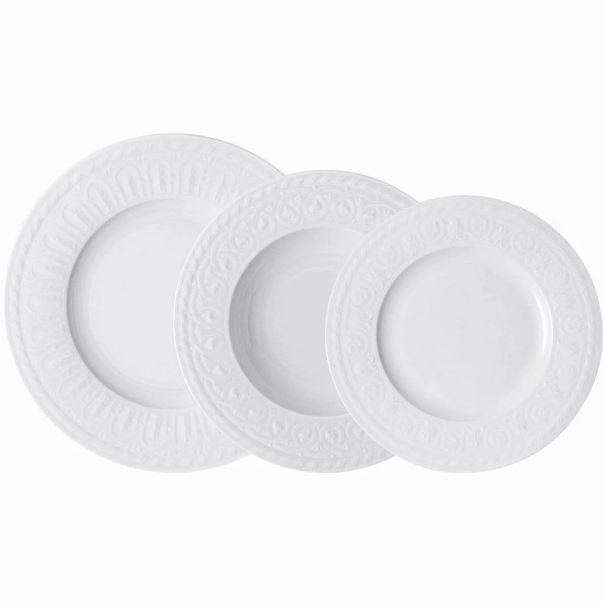 Villeroy & Boch Cellini Teller-Set, 12-teilig, für 4 Personen, edles Porzellan