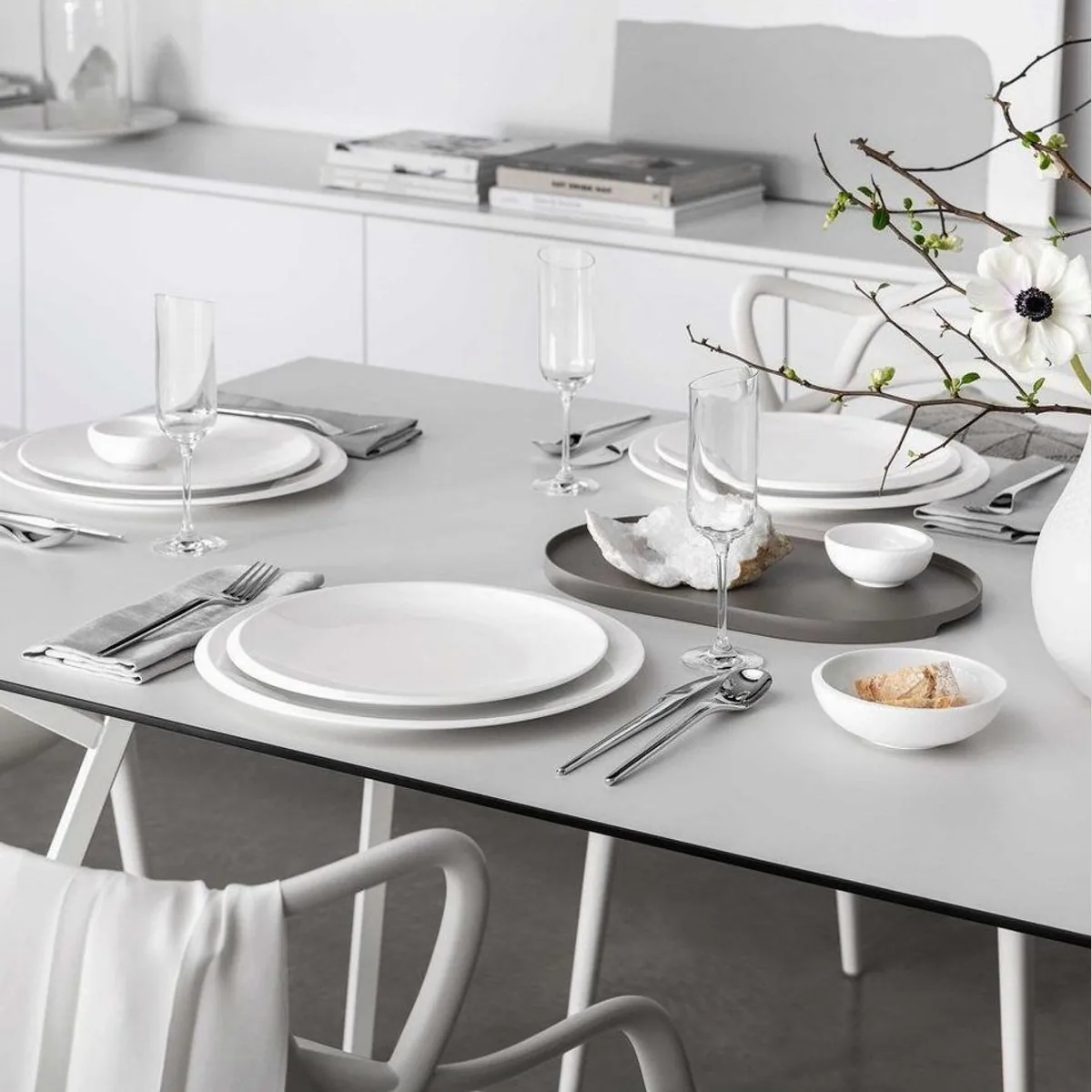 Villeroy & Boch NewMoon Geschirr-Set, 9-teilig, für 2 Personen, Porzellan-Qualität 5