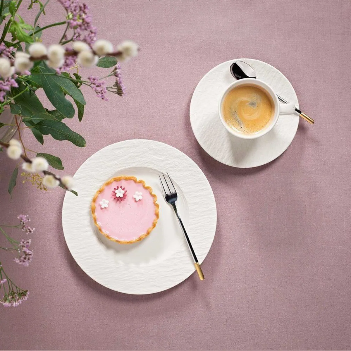 Villeroy & Boch Manufacture Rock blanc Teller-Set, 6-teilig, für 2 Personen — Premium Porzellan, mikrowellen- und spülmaschinenfest 3