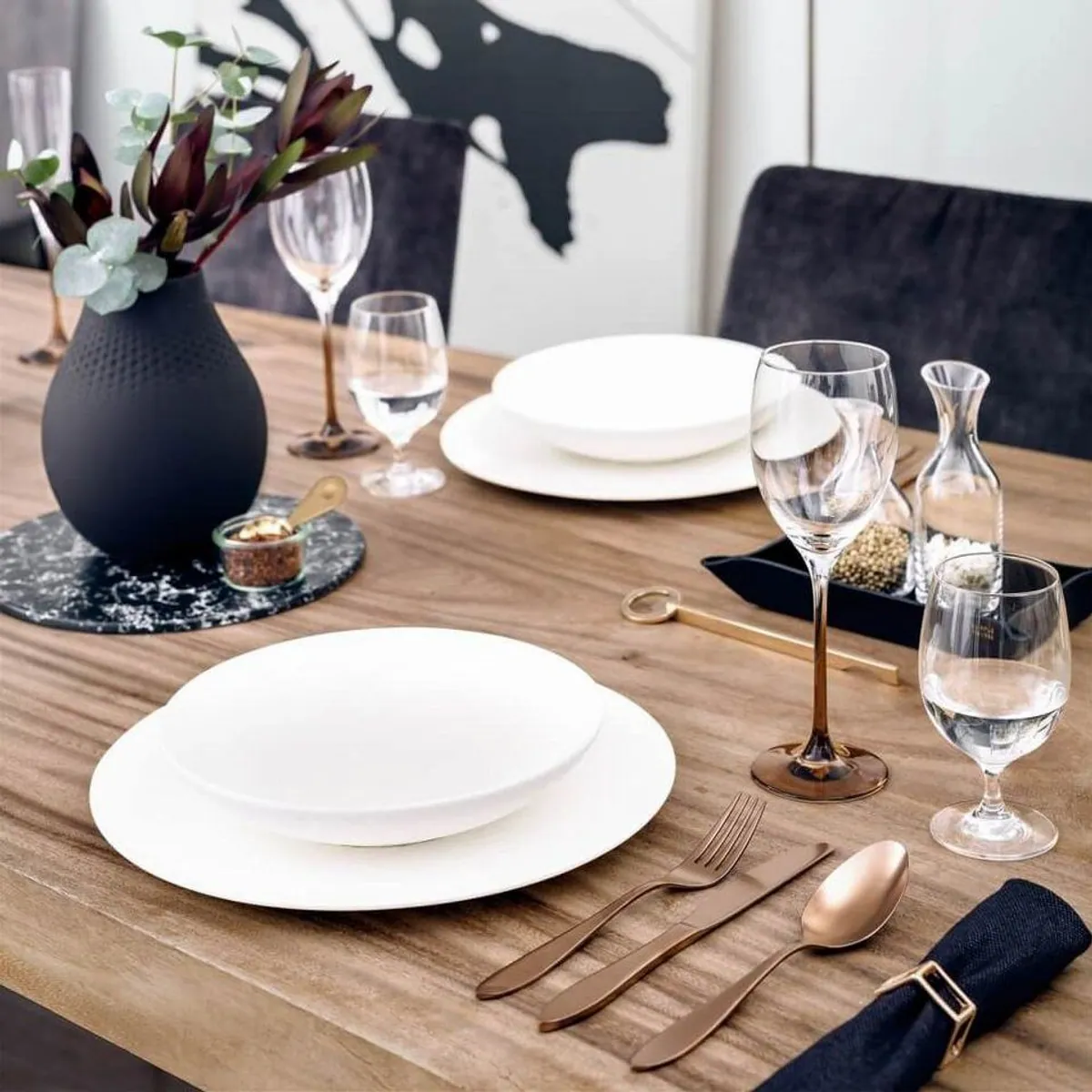 Villeroy & Boch Geschirrset Manufacture Rock blanc 20-teilig, robustes Porzellan, spülmaschinenfest 2