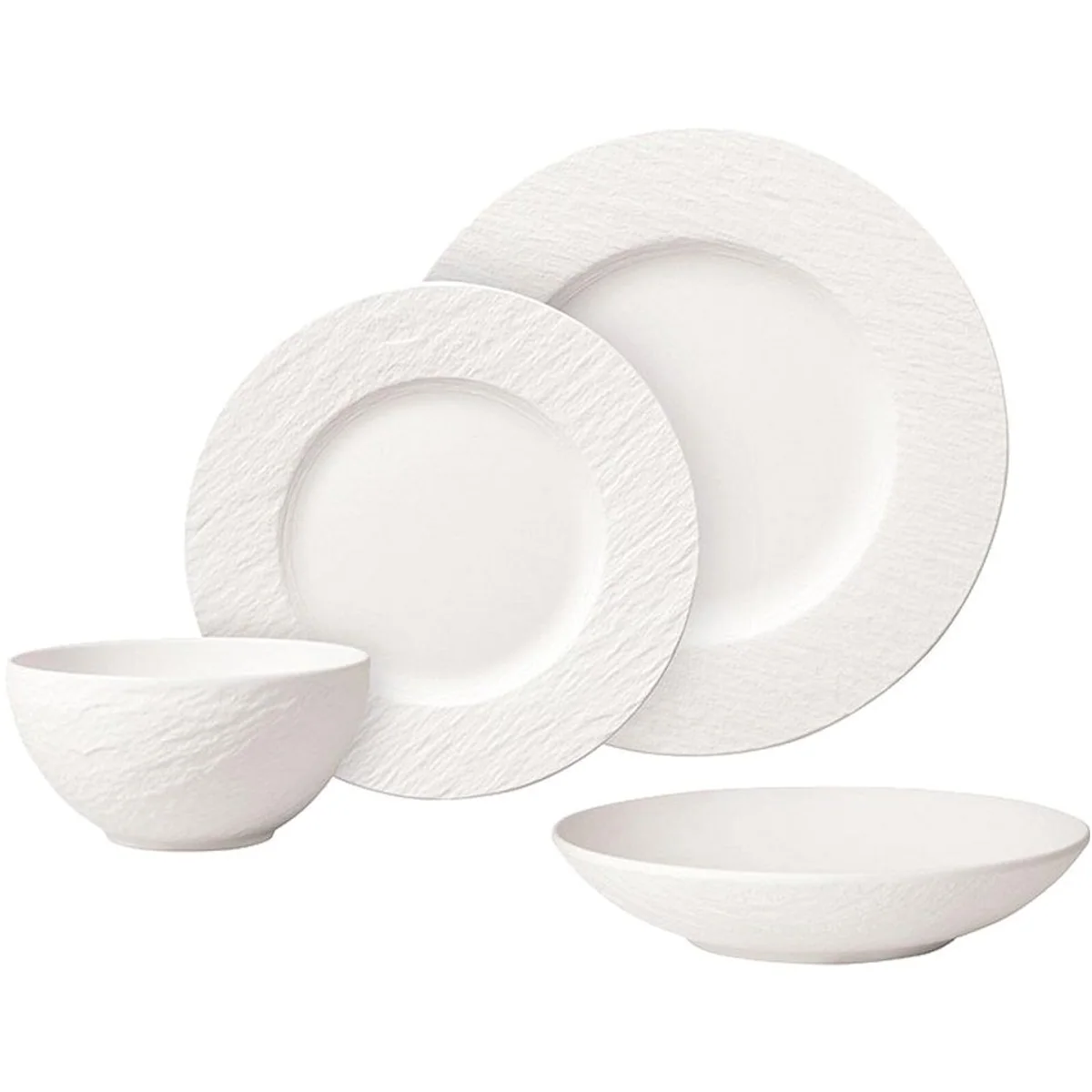 Villeroy & Boch Tafelservice Manufacture Rock, 16-tlg., modernes Design, spülmaschinenfest