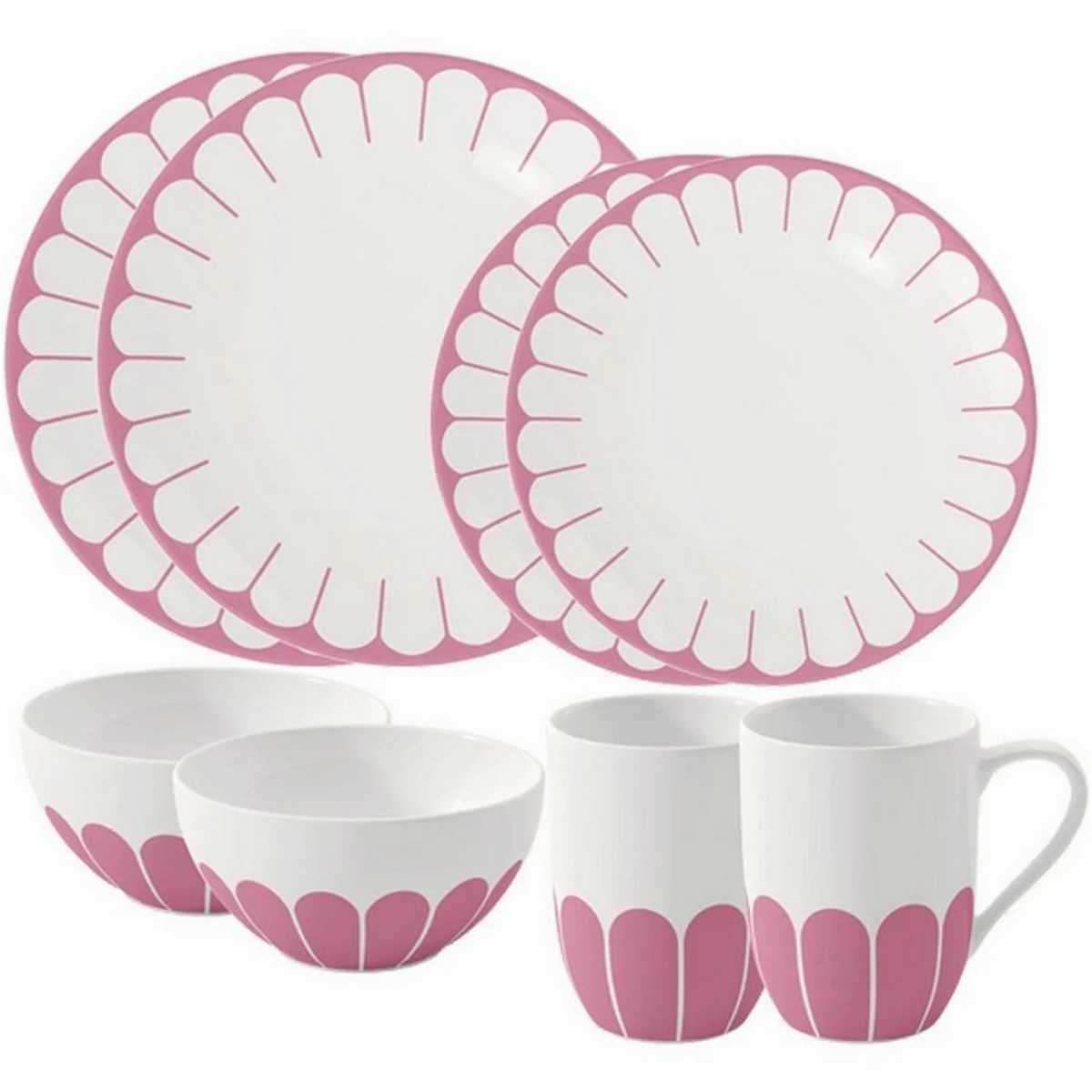 Villeroy & Boch Fleur Couleur Starter-Set, 8-teilig, für 2 Personen, Porzellan