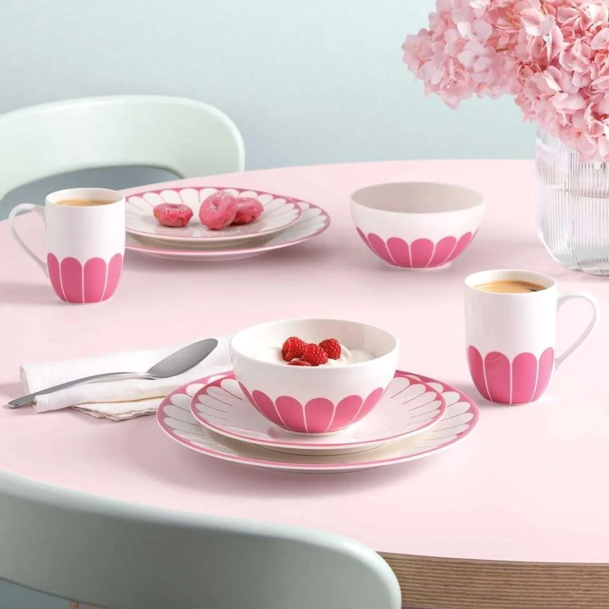 Villeroy & Boch Fleur Couleur Starter-Set, 8-teilig, für 2 Personen, Porzellan 2