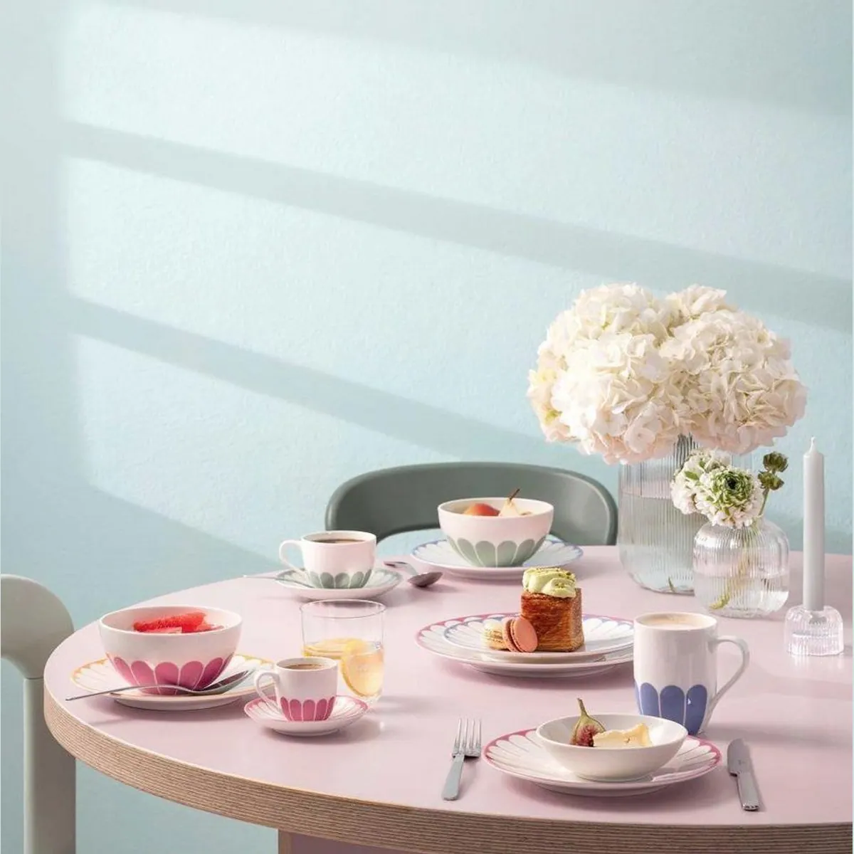 Villeroy & Boch Fleur Couleur Starter-Set, 8-teilig, für 2 Personen, Porzellan 5