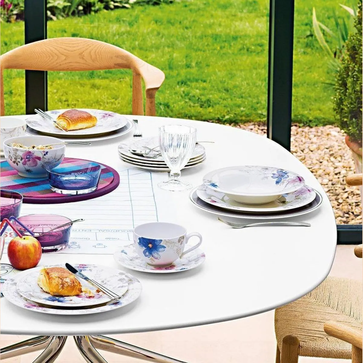 Villeroy Mariefleur Gris Basic Frühstücks-Set, 18-teilig, für 6 Personen, Porzellan 2