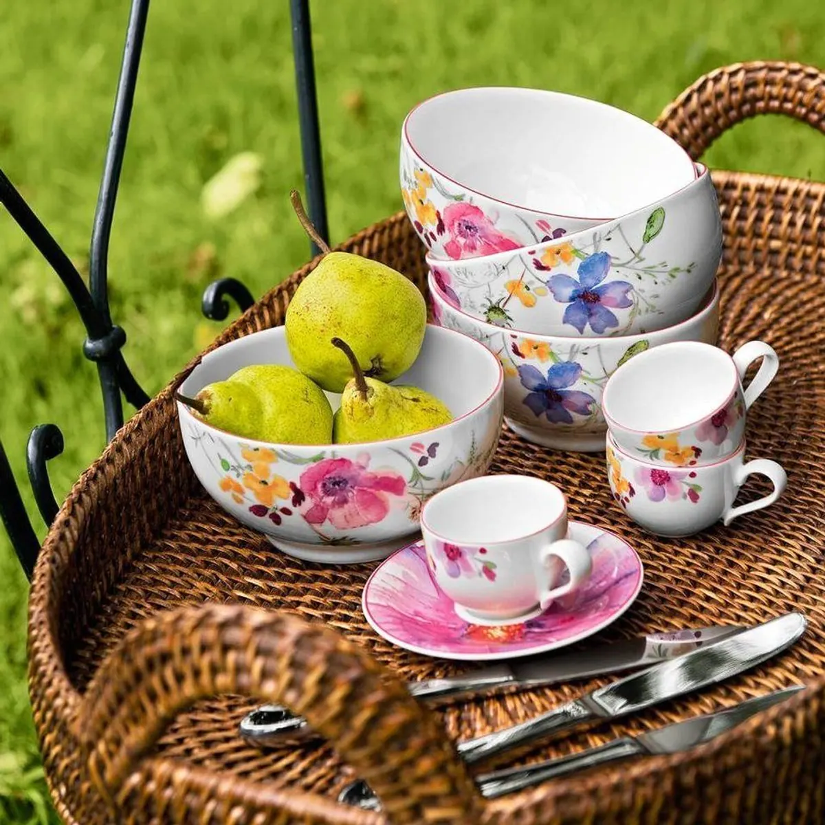 Villeroy Mariefleur Gris Basic Frühstücks-Set, 18-teilig, für 6 Personen, Porzellan 3