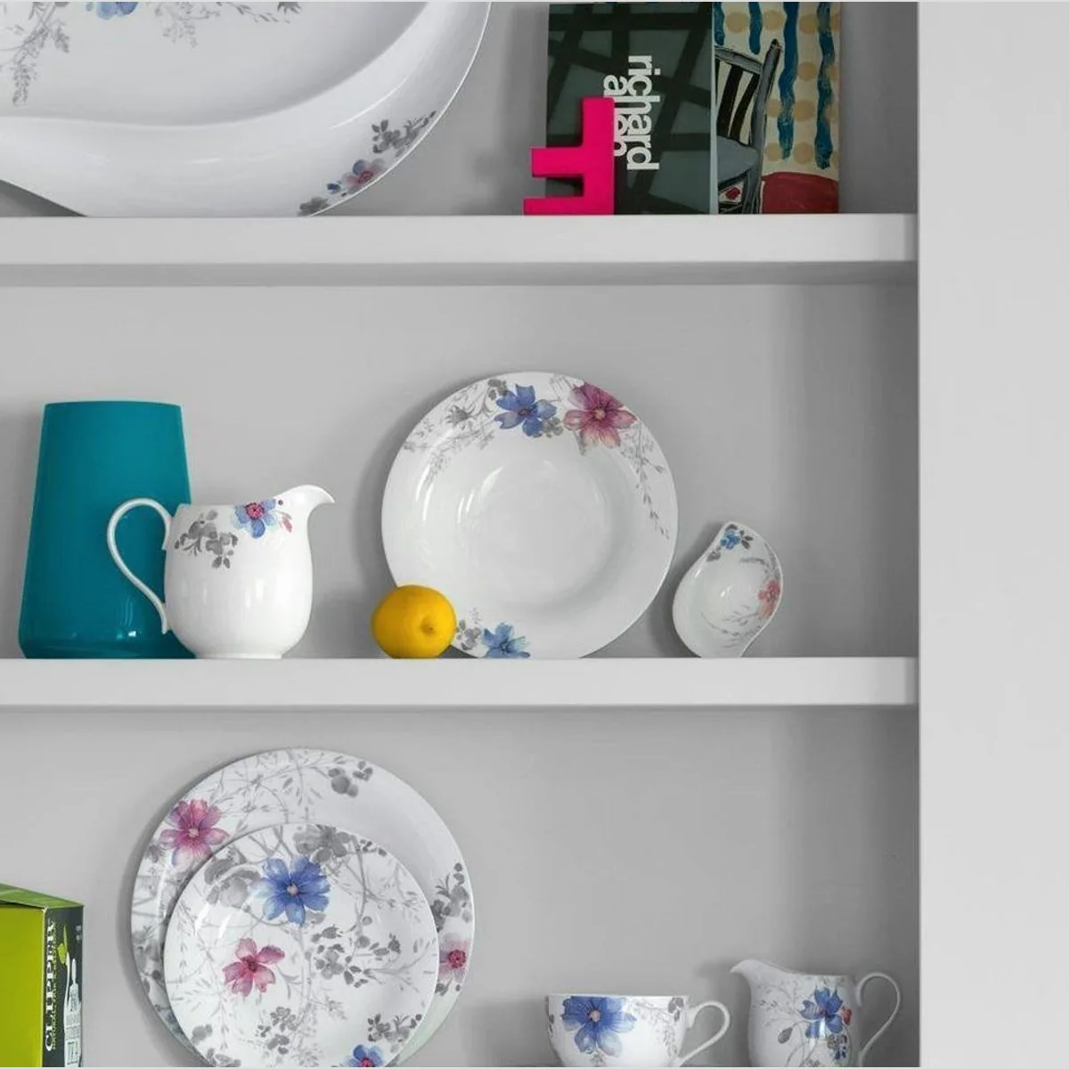 Villeroy Mariefleur Gris Basic Frühstücks-Set, 18-teilig, für 6 Personen, Porzellan 4