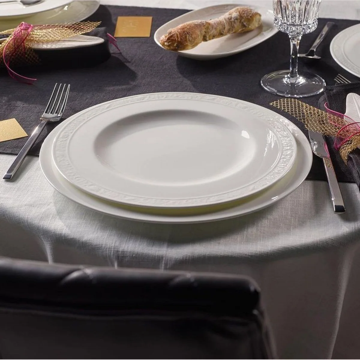 Villeroy & Boch White Pearl Tafelservice, 12-teilig, für 6 Personen, hochwertiges Porzellan 2
