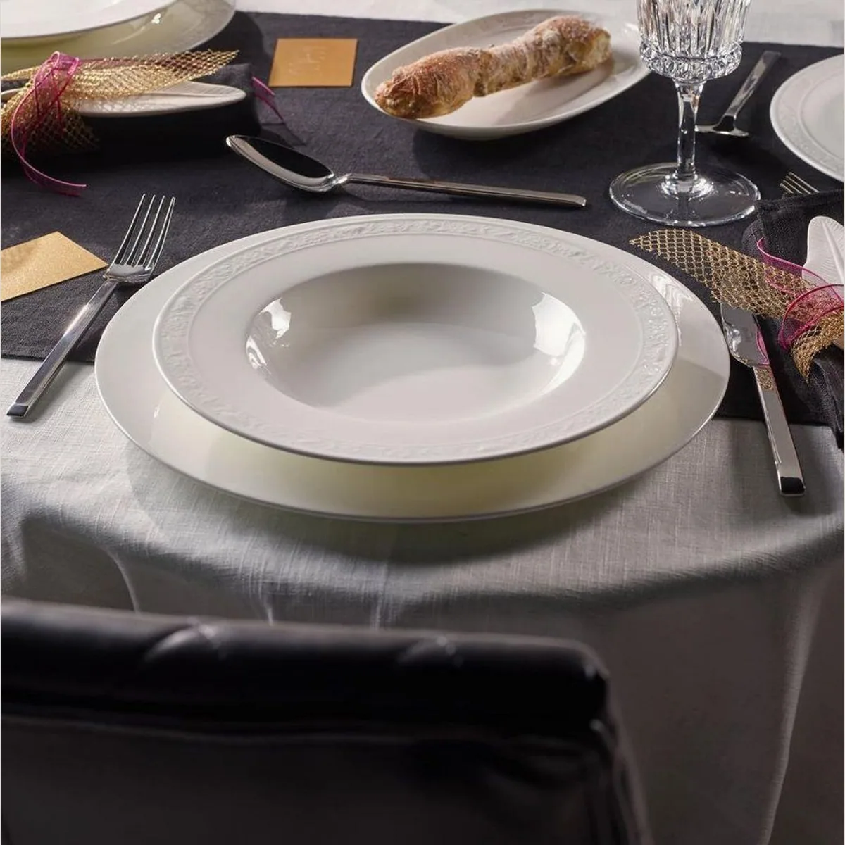 Villeroy & Boch White Pearl Tafelservice, 12-teilig, für 6 Personen, hochwertiges Porzellan 3