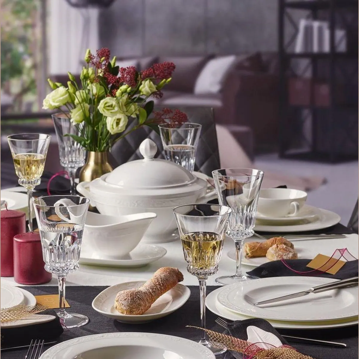 Villeroy & Boch White Pearl Tafelservice, 12-teilig, für 6 Personen, hochwertiges Porzellan 4