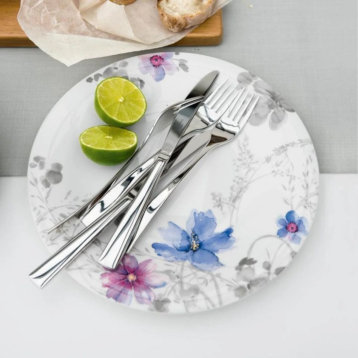 Villeroy Mariefleur Gris Basic Teller Set, stilvoll servieren, 18-teilig 2