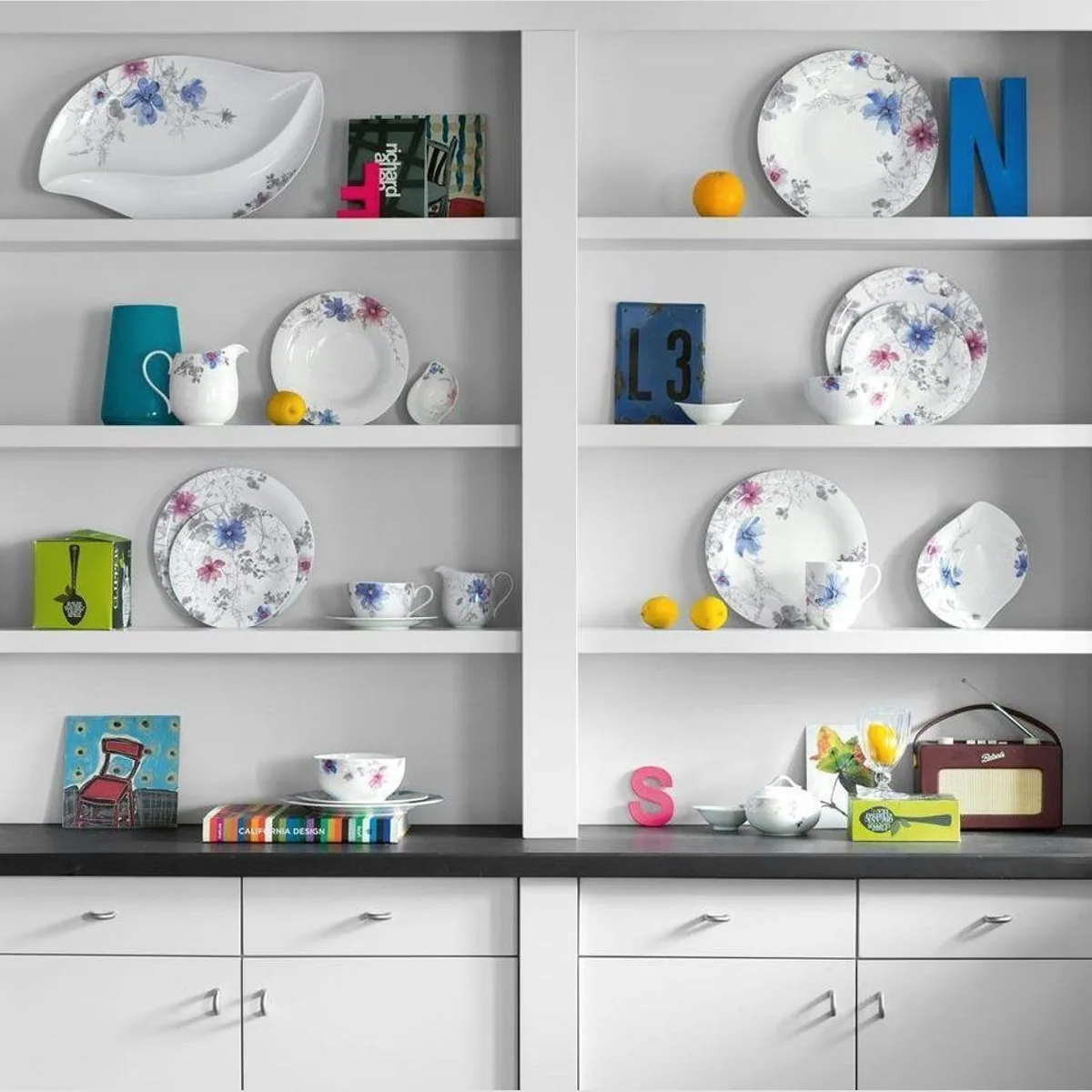 Villeroy Mariefleur Gris Basic Teller Set, stilvoll servieren, 18-teilig 5