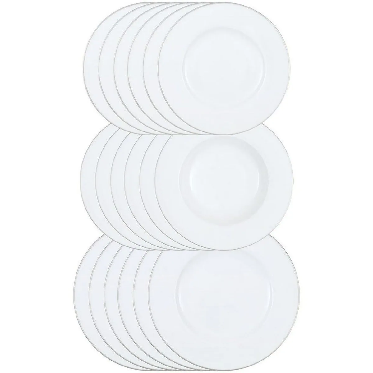 Villeroy & Boch Anmut Platinum Tellerset, 18-teilig, elegantes Design, spülmaschinenfest