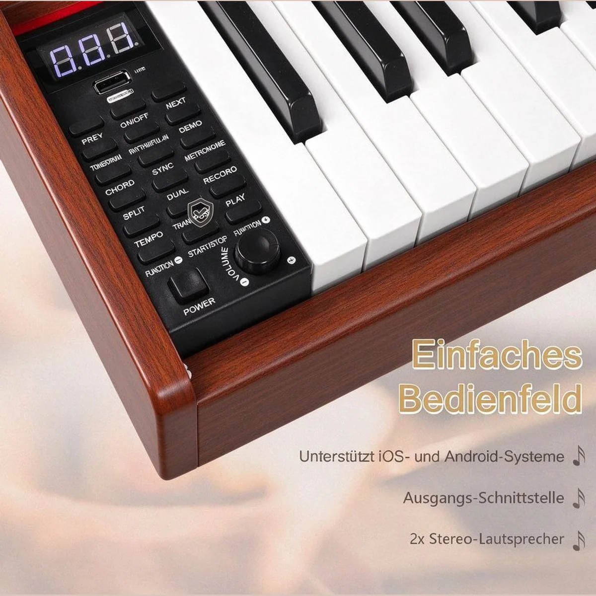 VINGLI Digitalpiano 88 Tasten, Bluetooth, 3-Pedal-System — ideal für Anfänger und Profis 2
