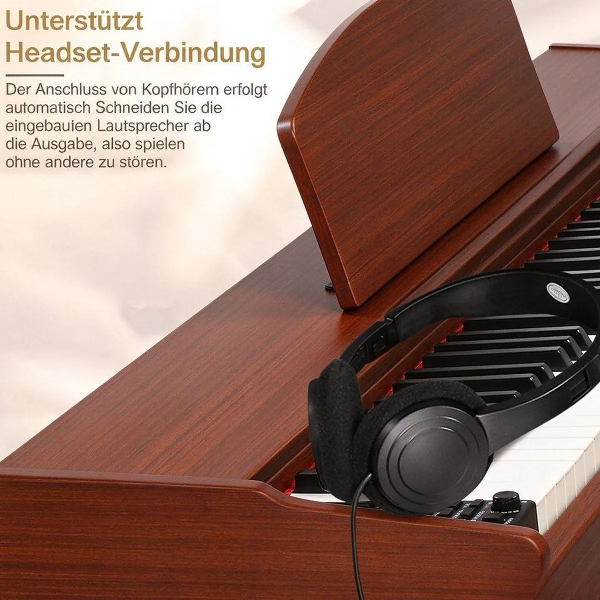 VINGLI Digitalpiano 88 Tasten, Bluetooth, 3-Pedal-System — ideal für Anfänger und Profis 4