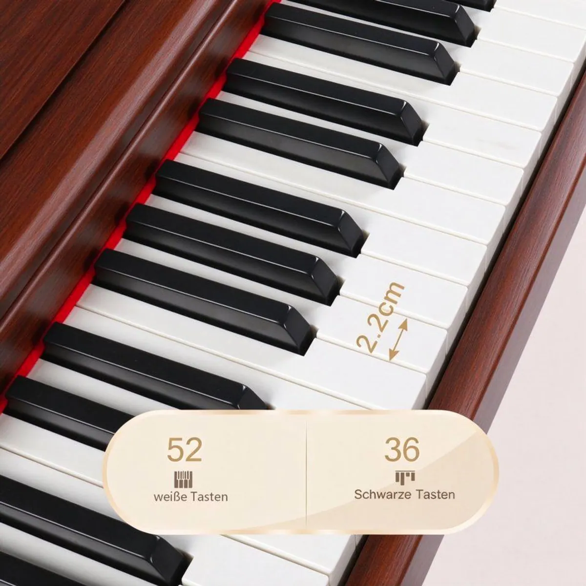 VINGLI Digitalpiano 88 Tasten, Bluetooth, 3-Pedal-System — ideal für Anfänger und Profis 5