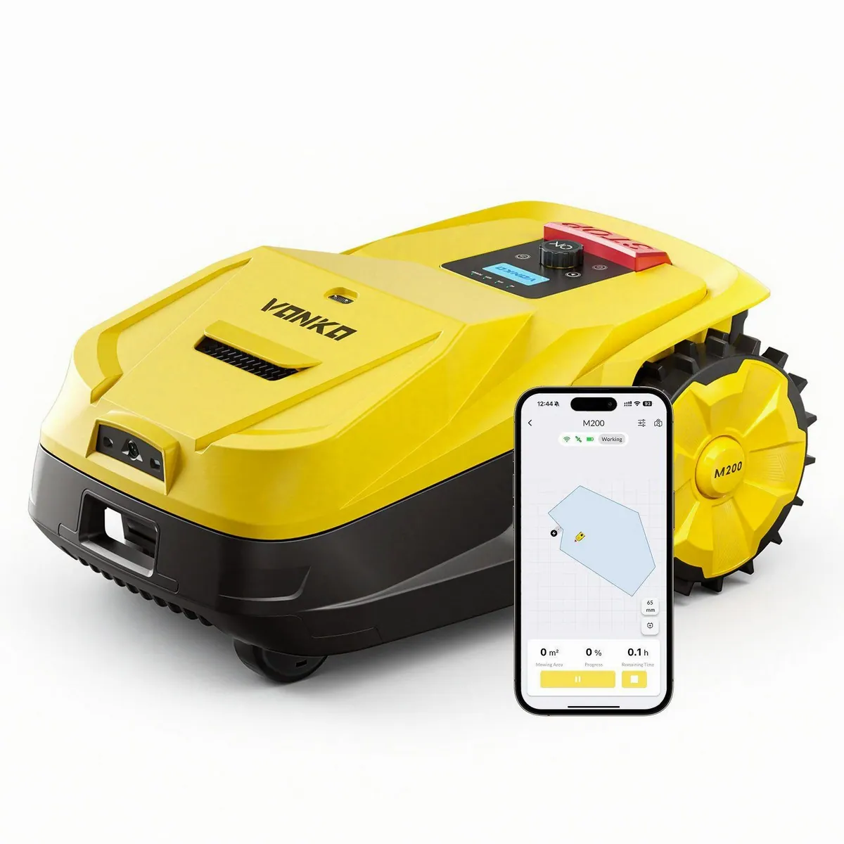 VONKO M200 Rasenmähroboter, RTK+AI Vision, bis 1500 m², 45% Steigung, App-Steuerung