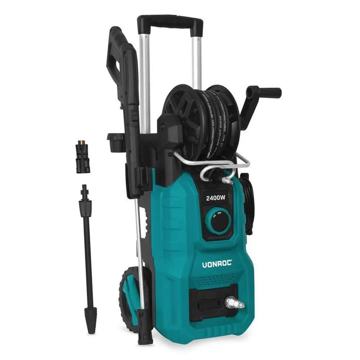 VONROC Hochdruckreiniger V24, 2400W, 180 bar max. Druck, integrierte Schlauchtrommel