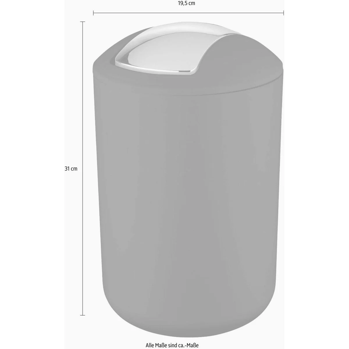 Wenko Brasil Mülleimer, 6,5 Liter, bruchsicher, modernes Design, pflegeleicht 2