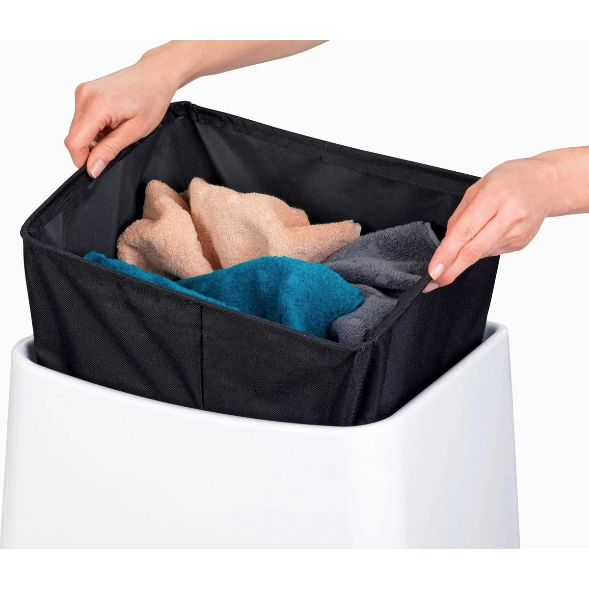 WENKO Badhocker Wing, modernes Design, herausnehmbarer Wäschesack, vielseitig einsetzbar 4