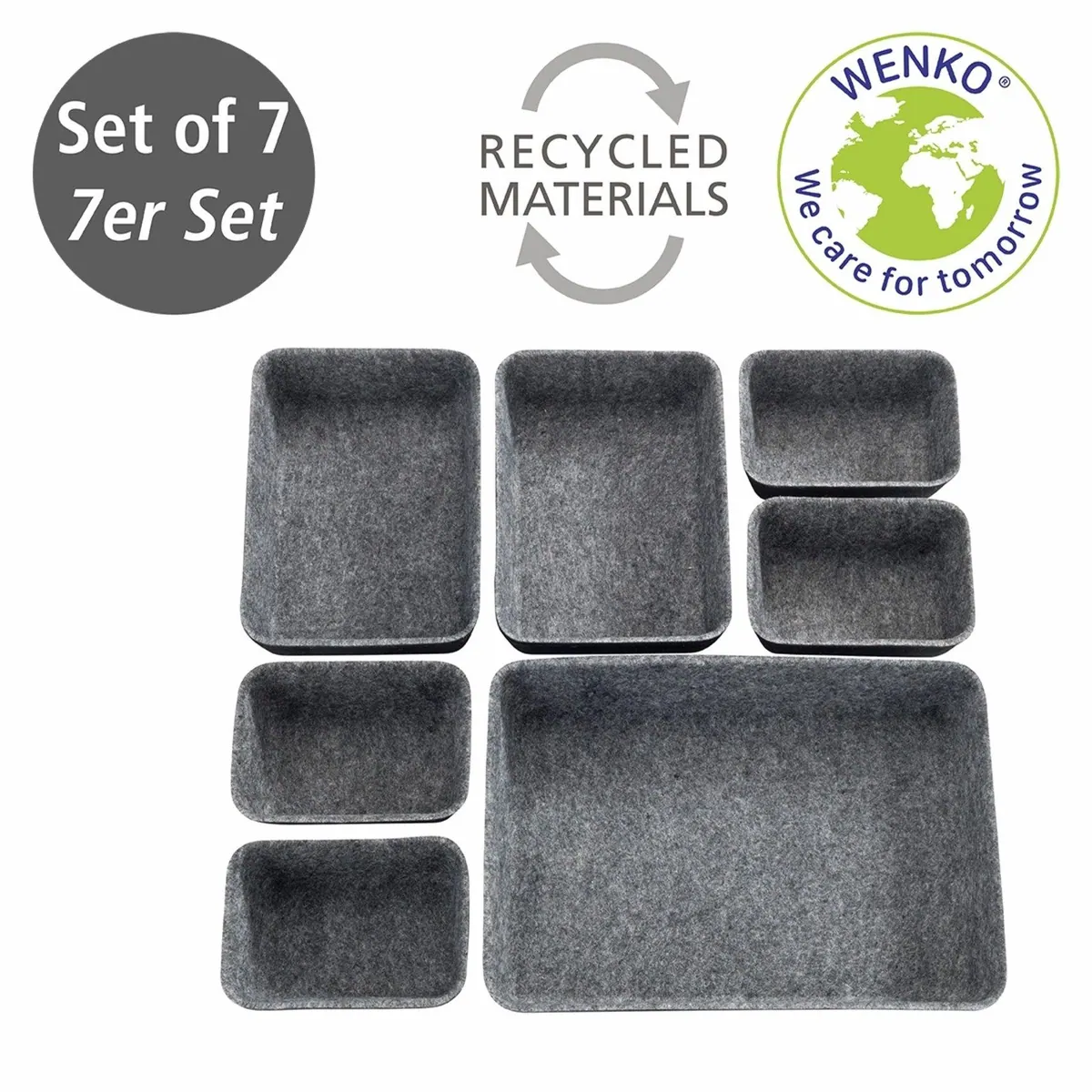 Wenko Organizer Set, 7-teilig, modulare Aufbewahrungsboxen für Schubladen 2