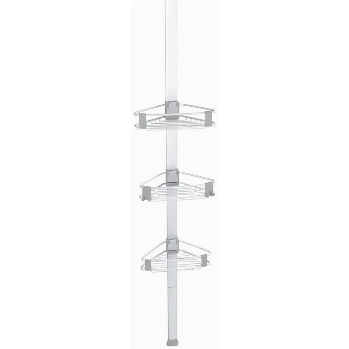 WENKO Teleskopregal Duschecke Purio, rostfreies Aluminium, 3 verstellbare Ablagen