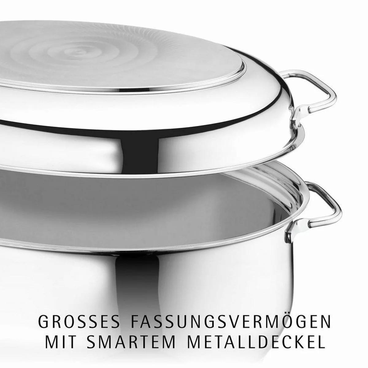 WMF Bräter Schmortopf, Induktion, hitzebeständig bis 250 °C, inkl. Fleischthermometer 3