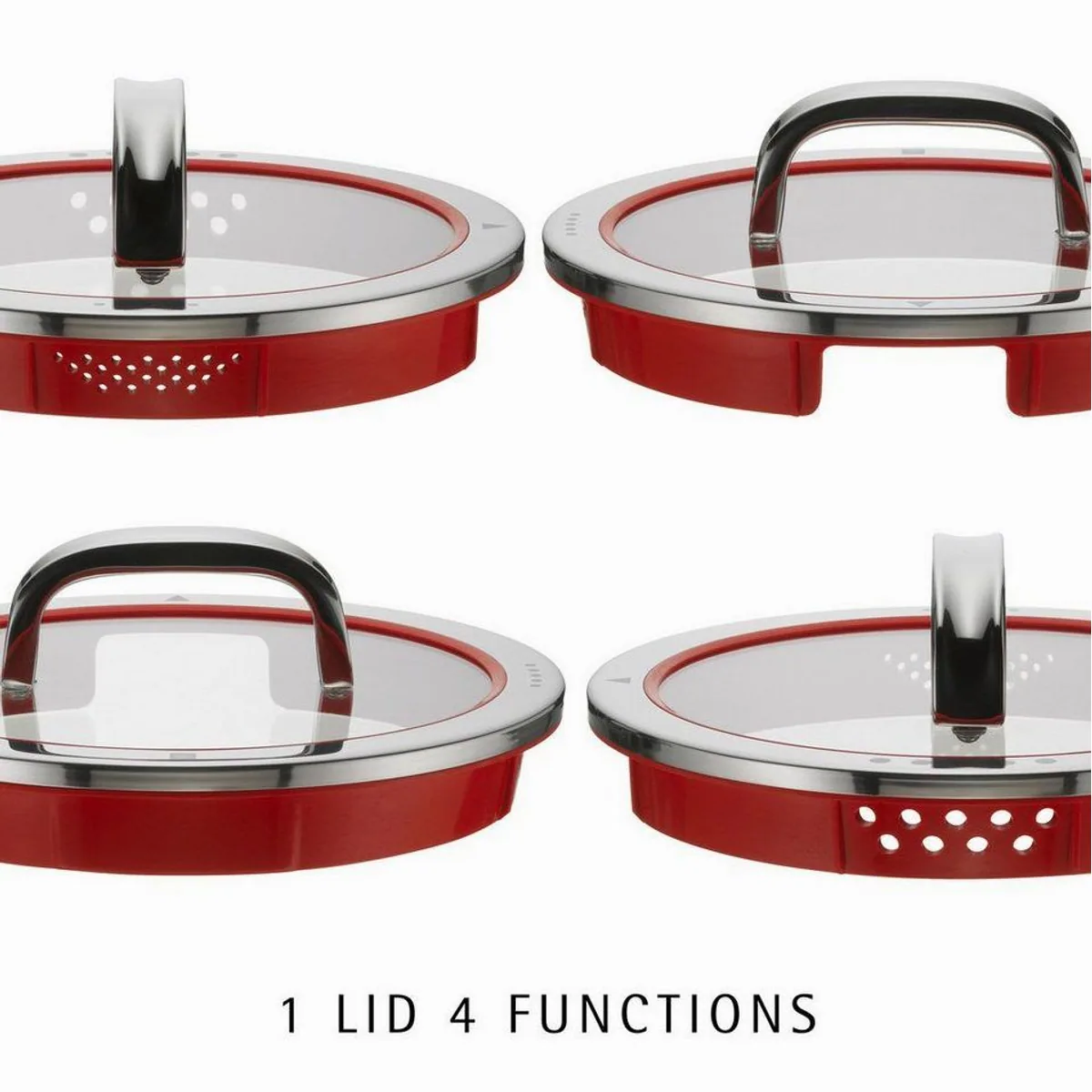 WMF Topf-Set Function 4 Induktion, vielseitige Glasdeckel mit Abgießfunktionen 3