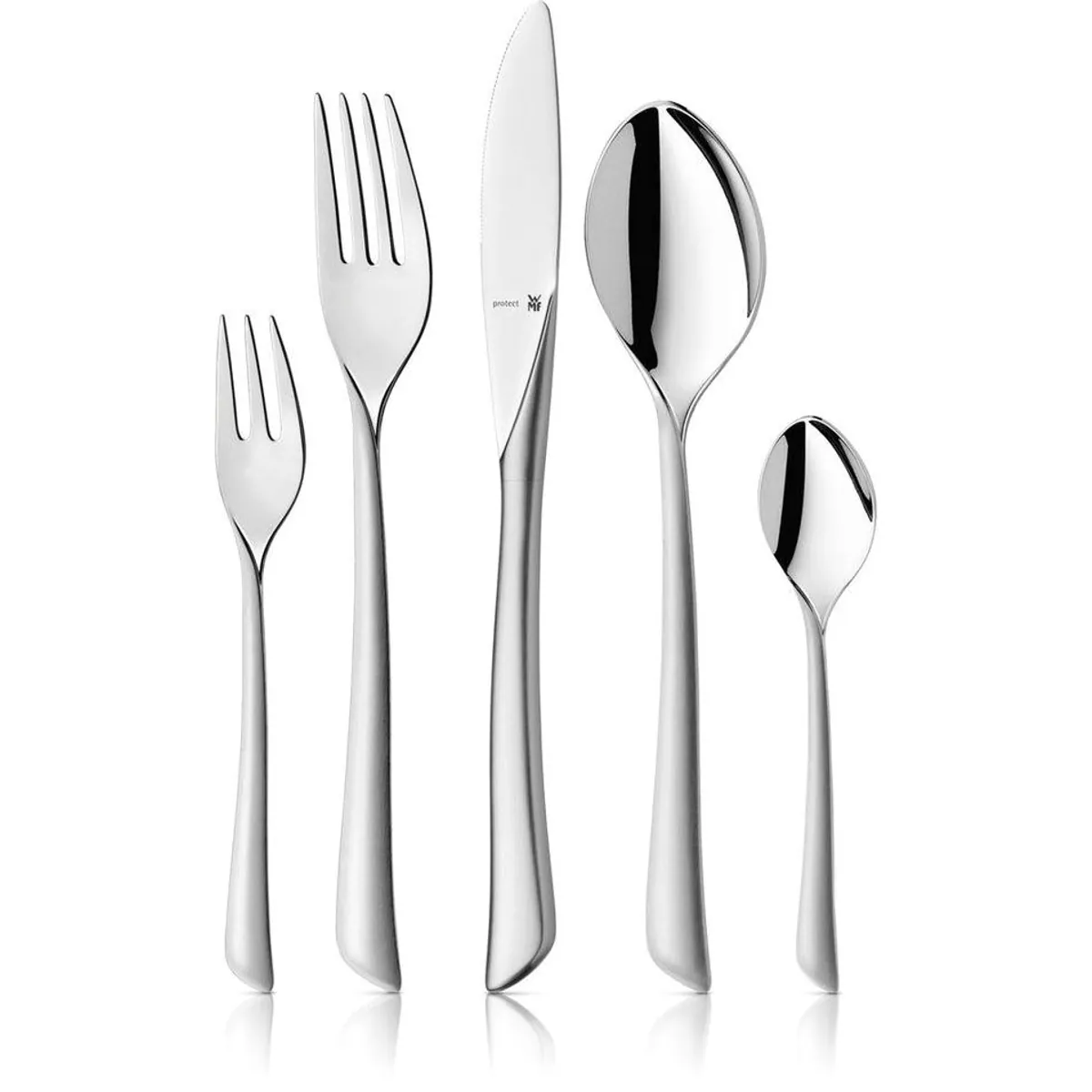 WMF Besteck-Set Virginia, 30-teilig, ergonomisch, spülmaschinenfest, Cromargan protect