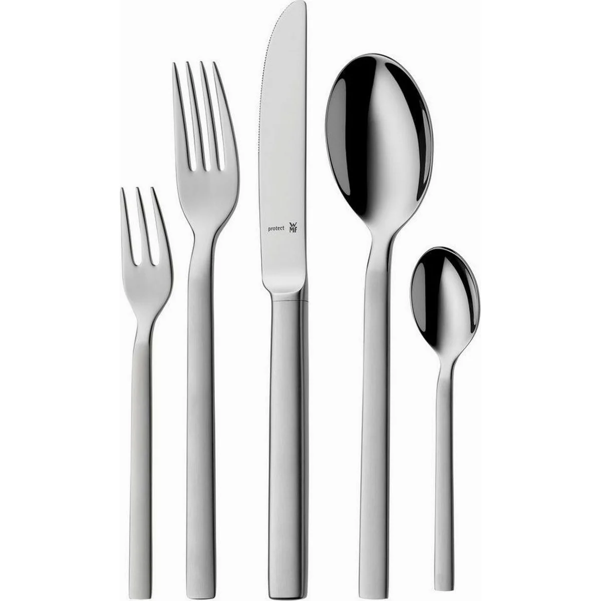 WMF Lyric Plus Besteck-Set, 30-teilig, für 6 Personen, ergonomisch, Cromargan protect