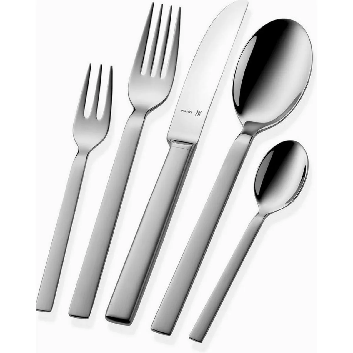 WMF Lyric Plus Besteck-Set, 30-teilig, für 6 Personen, ergonomisch, Cromargan protect 3