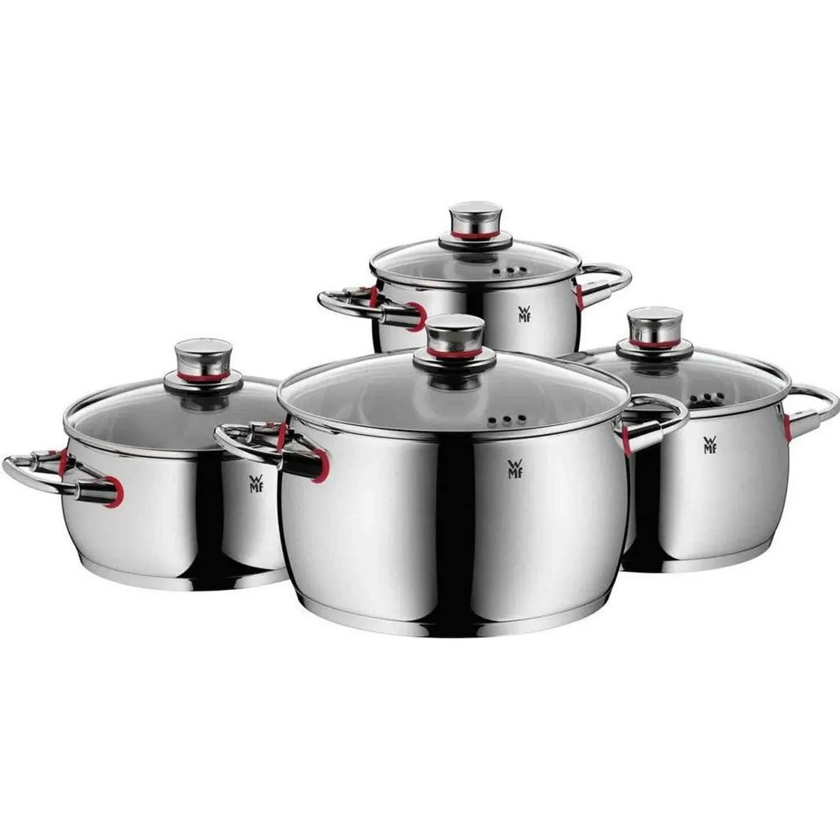 WMF Quality One Topf-Set, 8-teilig mit Glasdeckel, vielseitig und funktional