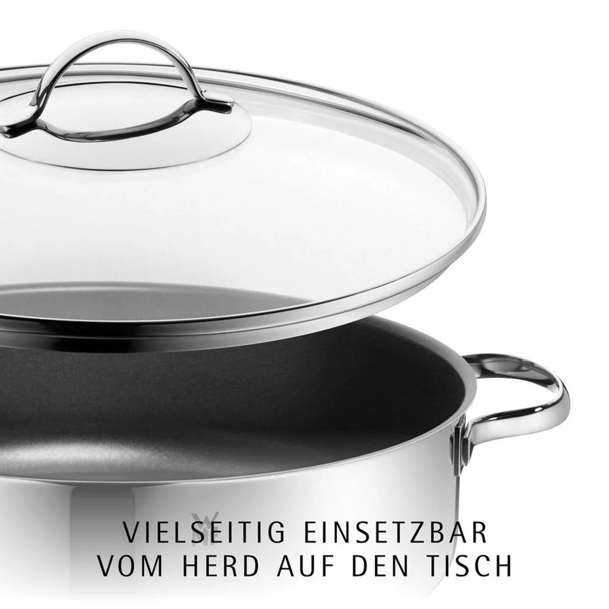 WMF Schmorpfanne Devil Bräter Ø 28 cm, Induktionsgeeignet, Mit Glasdeckel, 5l Volumen 3