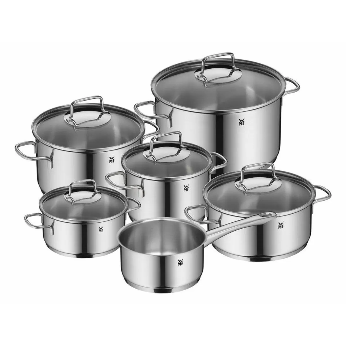 WMF Astoria Topf-Set, 11-teilig, Induktion, Glasdeckel, Cromargan Edelstahl