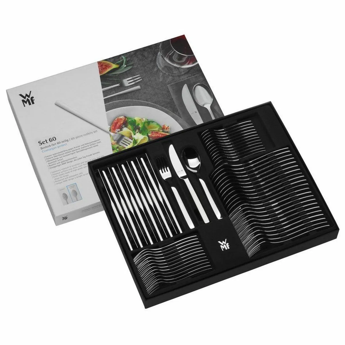WMF Denver Besteck-Set, 60-teilig, Cromargan Edelstahl rostfrei 18/10 3