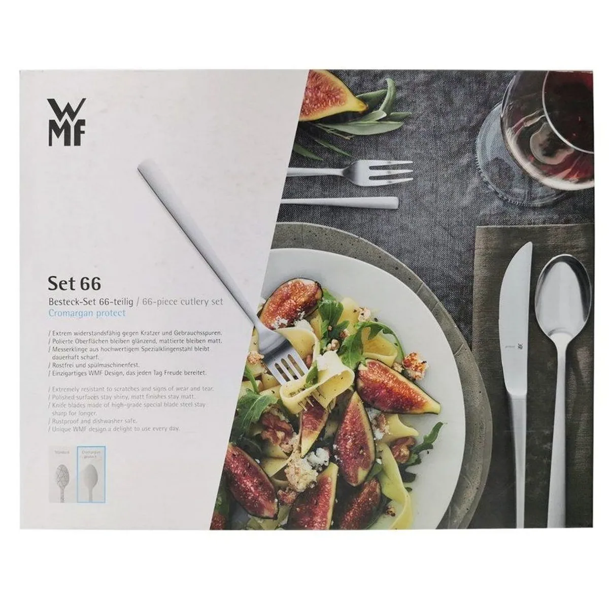 WMF Flame Plus Besteck-Set, 66-teilig, Cromargan protect, Edelstahl