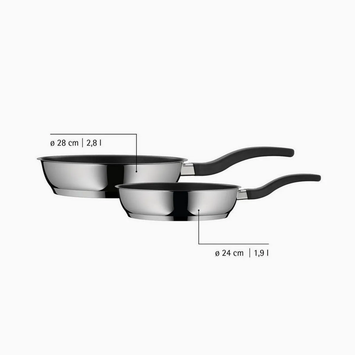 WMF Devil Pfannen-Set, 2-tlg., robuste Antihaftversiegelung, TransTherm-Allherdboden 5