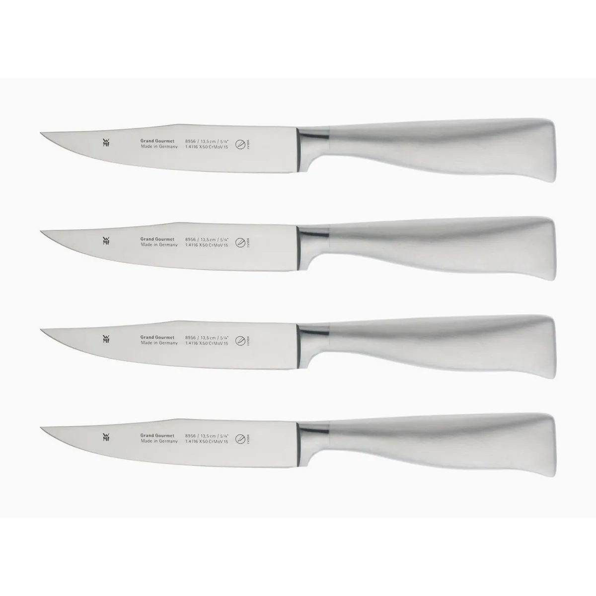 WMF Grand Gourmet Steakmesser Set, 4-teilig, ergonomischer Griff, rostfreier Klingenstahl
