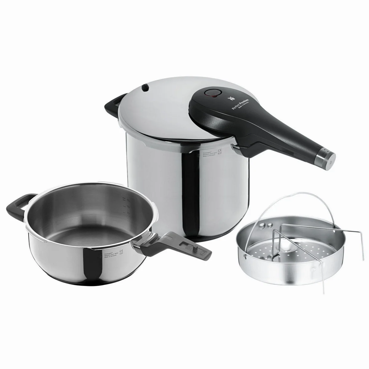 WMF Perfect Premium One Pot Schnellkochtopf-Set, 22 cm, Cromargan Edelstahl — Schnellkochen, Dampfgaren, energiesparend