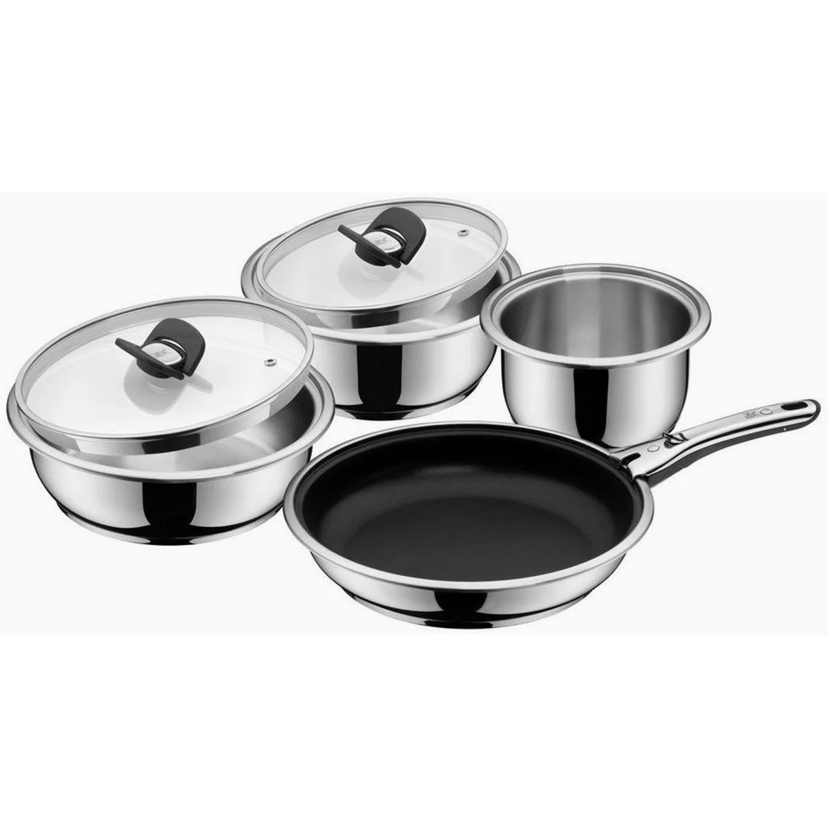 WMF Click&Serve Kochgeschirr Set, 7-teilig, Edelstahl rostfrei 18/10, vielseitig einsetzbar