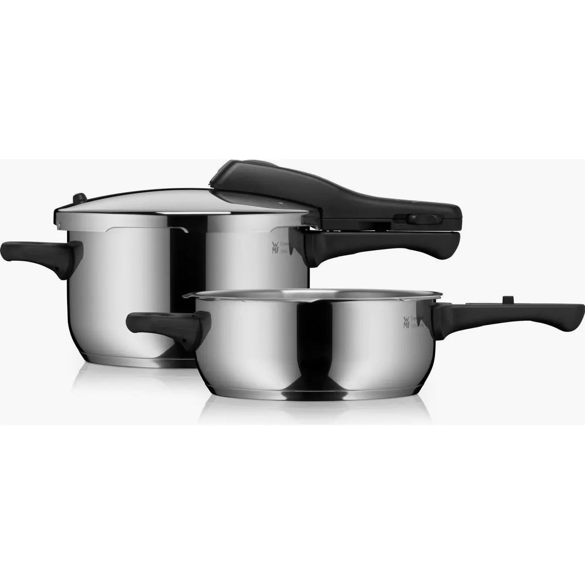 WMF Perfect One Pot Schnellkochtopf Set, 4,5l + 3l, schnelles Kochen, Cromargan Edelstahl
