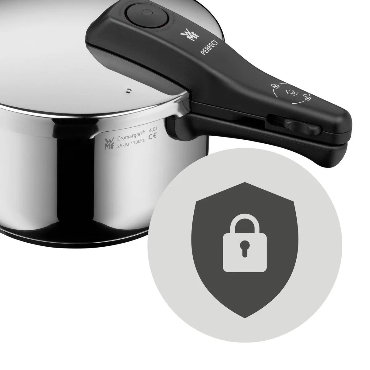 WMF Perfect One Pot Schnellkochtopf Set, 4,5l + 3l, schnelles Kochen, Cromargan Edelstahl 3